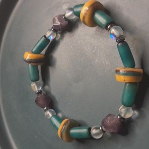 Amethyst and Aura Quartz Bracelet
